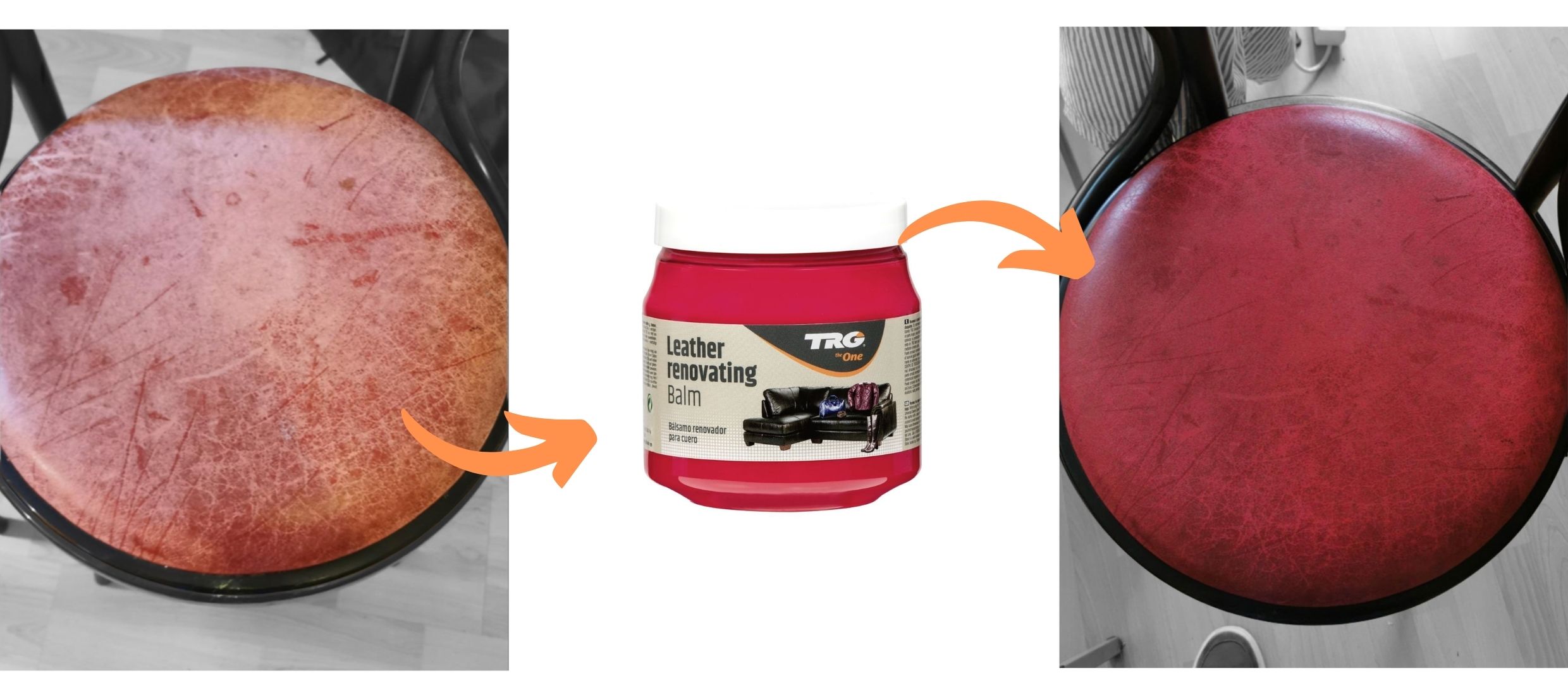 Červený Krém na kožené sedačky 112 Red Leather Renovating Balm TRG renovace kožené židle